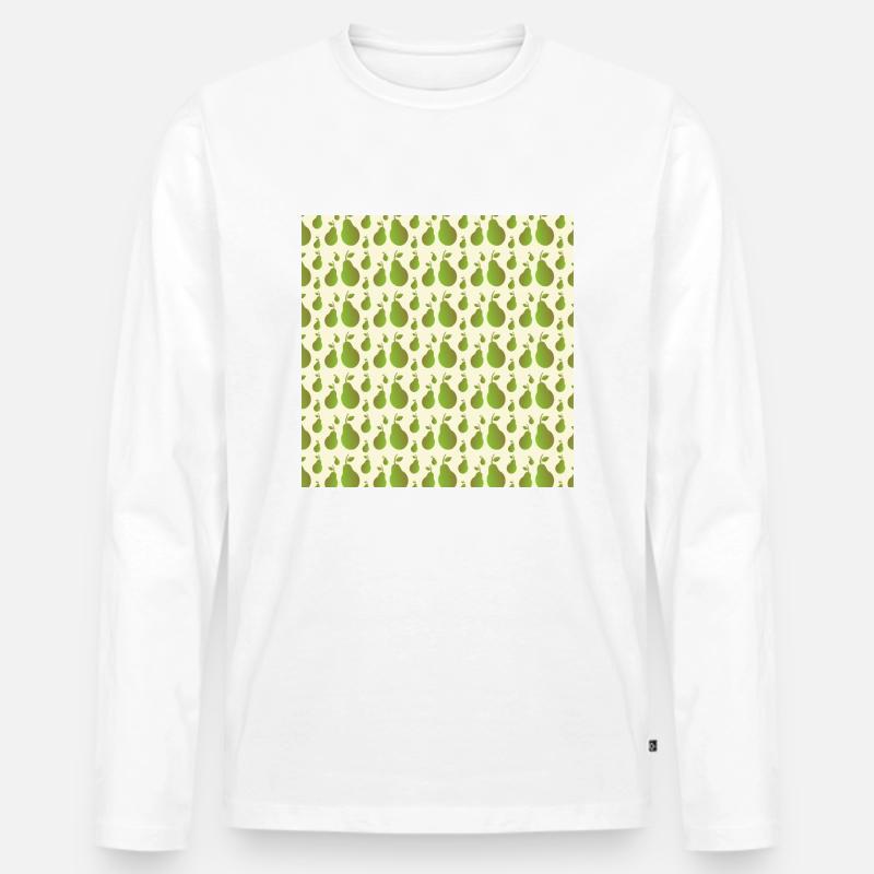 Birnenmuster - Männer Premium Bio Langarmshirt - Weiß