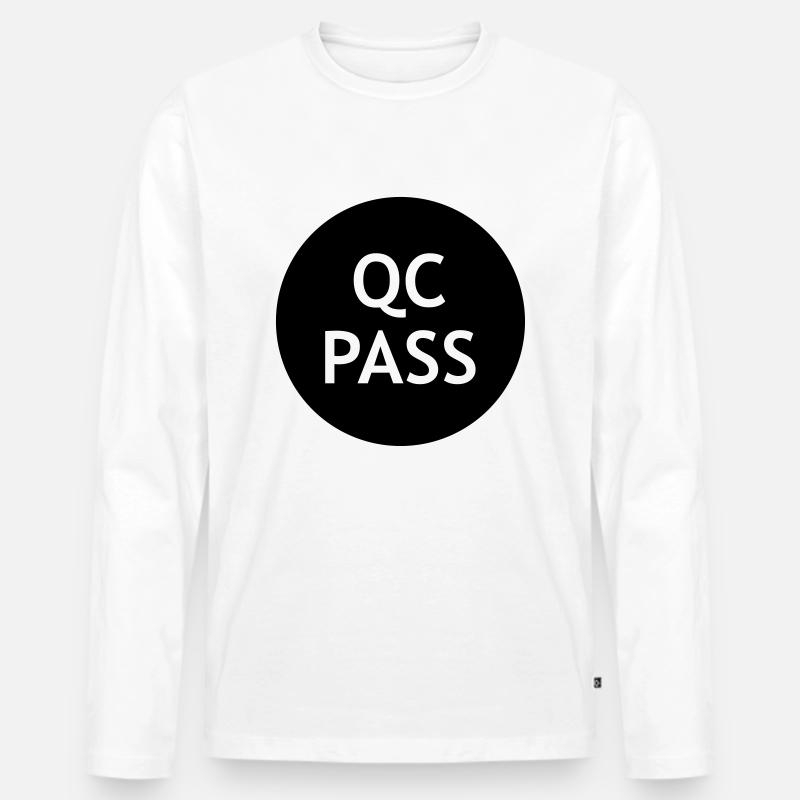 QCPass - Männer Premium Bio Langarmshirt - Weiß