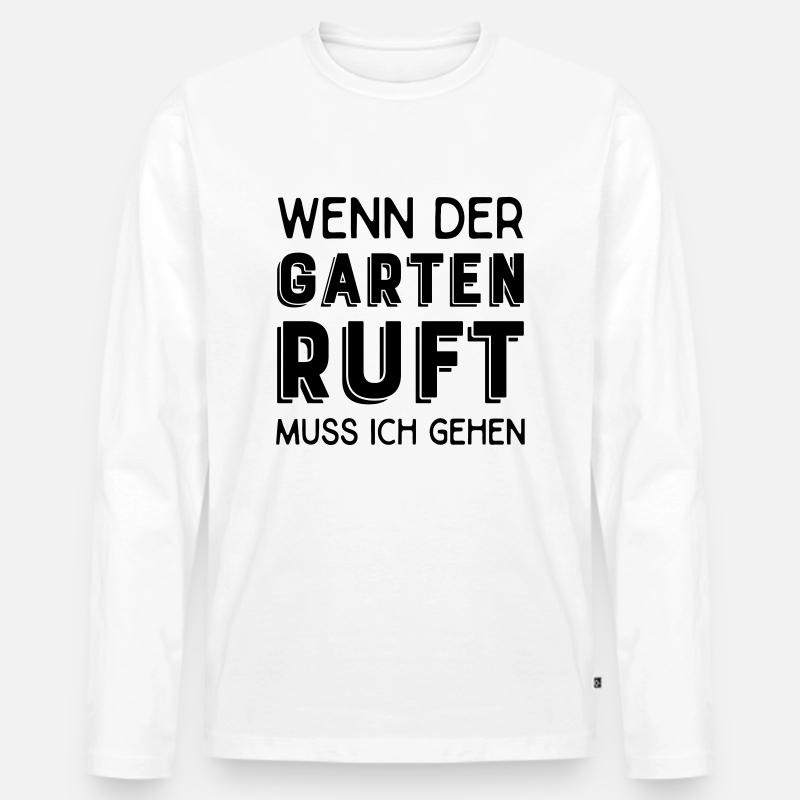 Hobbygärtner - Männer Premium Bio Langarmshirt - Weiß