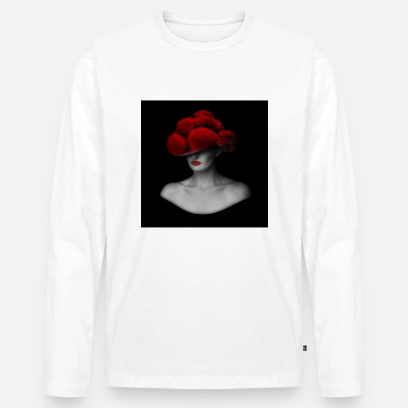 Schwarzwald Lady 1.0 - Männer Premium Bio Langarmshirt - Weiß