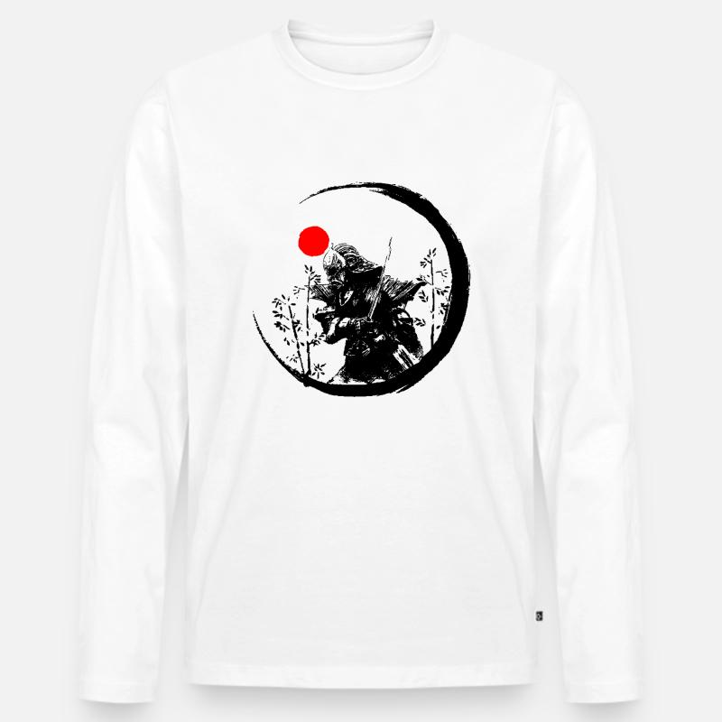 samurai 2 - Männer Premium Bio Langarmshirt - Weiß