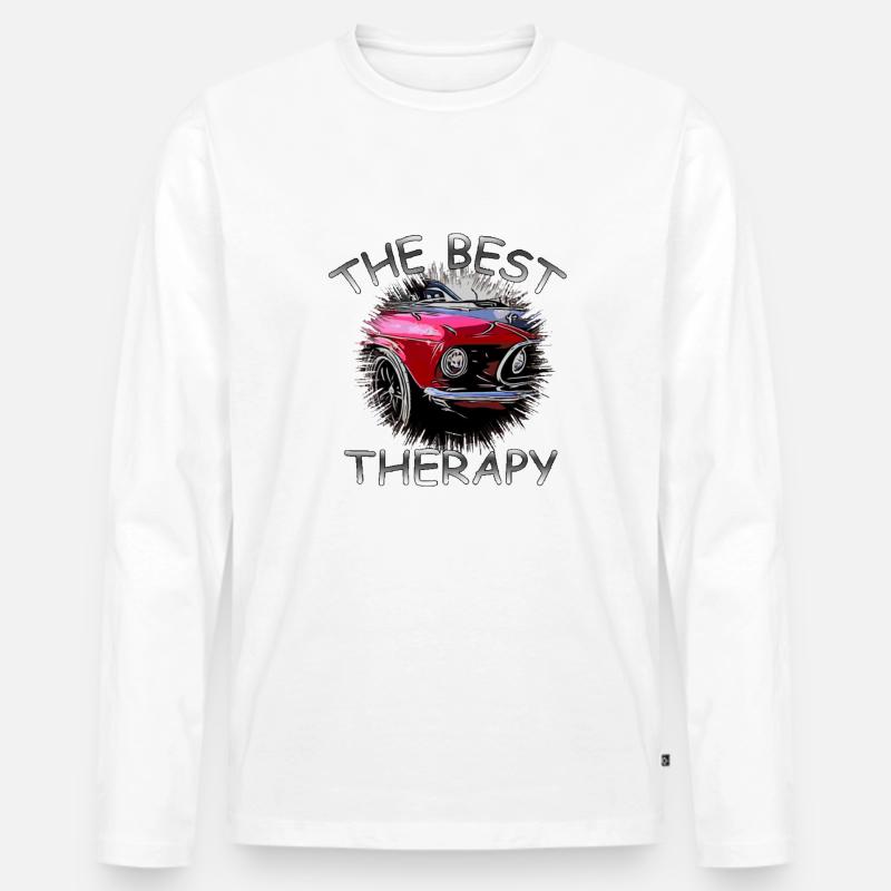 Auto - Männer Premium Bio Langarmshirt - Weiß