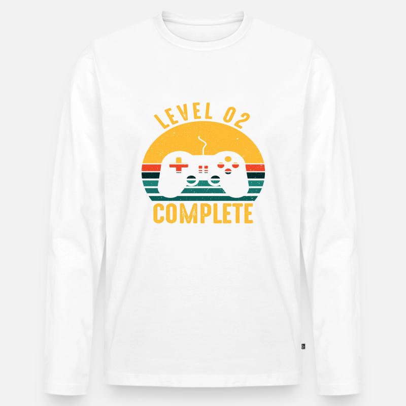 Level 2 Complete - Männer Premium Bio Langarmshirt - Weiß