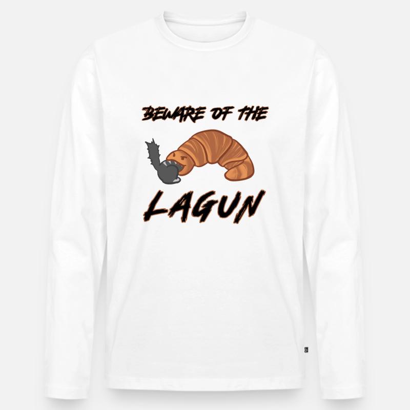 Beware der Lagune - Männer Premium Bio Langarmshirt - Weiß