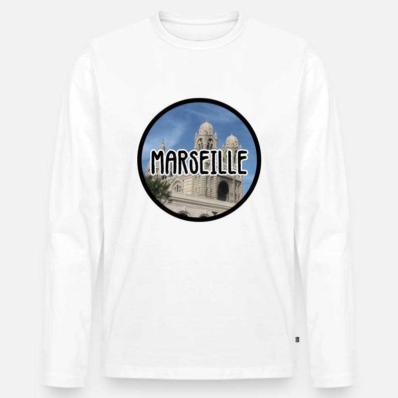 Marseille La Major - Men's Premium Organic Long Sleeve Shirt - white
