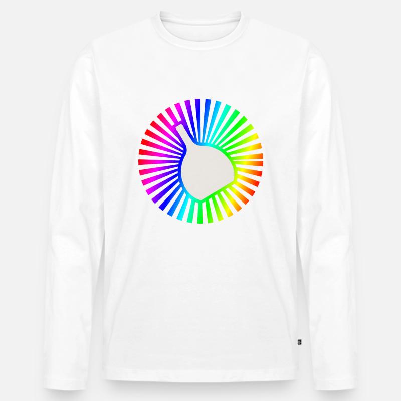 Bocksbeutel Regenbogen - Männer Premium Bio Langarmshirt - Weiß