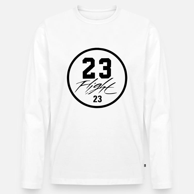 23 FLIGHT - Männer Premium Bio Langarmshirt - Weiß