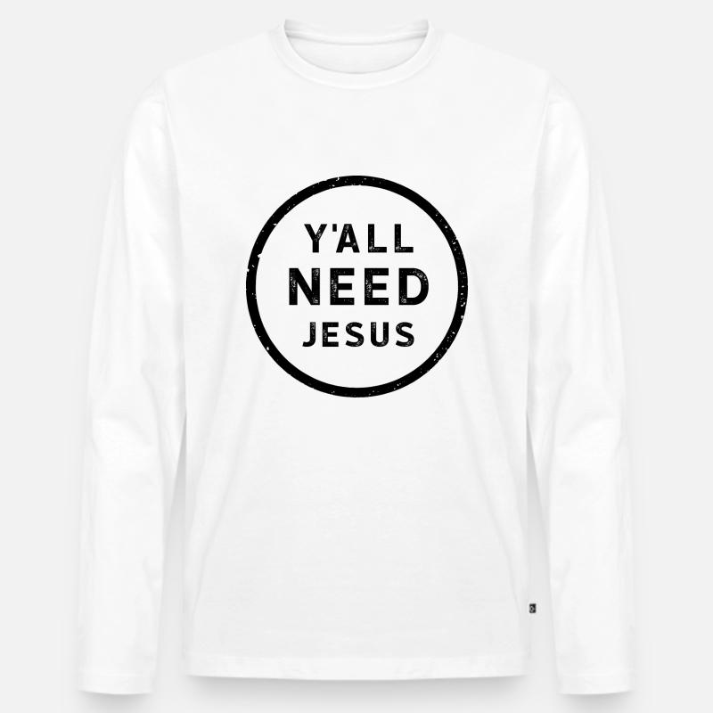 Christliche Sprüche - Männer Premium Bio Langarmshirt - Weiß