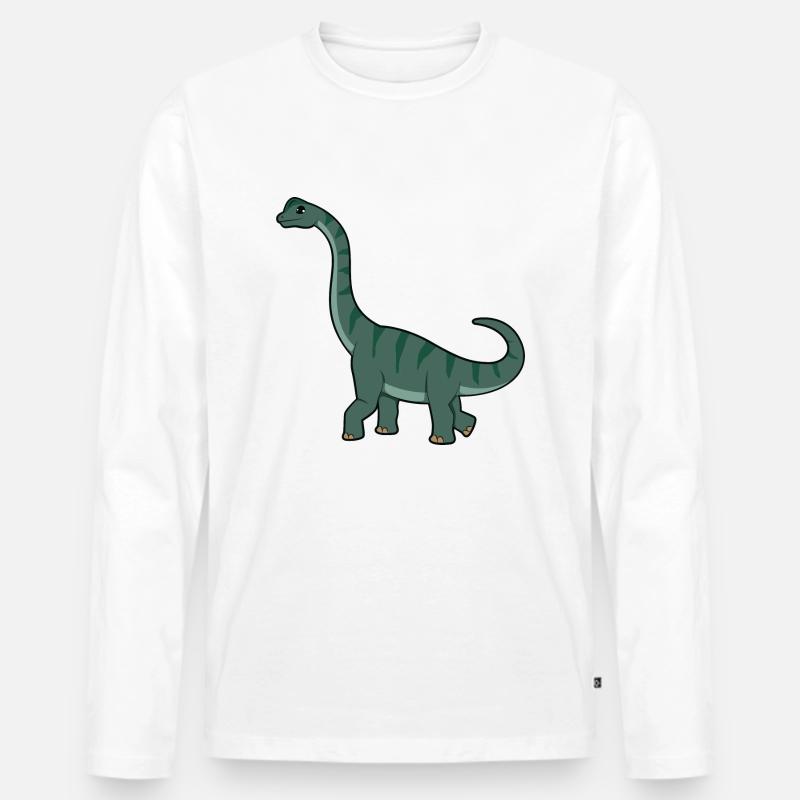 Brachiosaurus - Männer Premium Bio Langarmshirt - Weiß