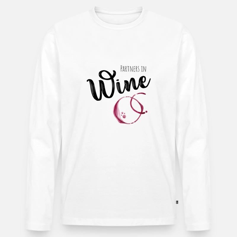 Partners in Wine - Männer Premium Bio Langarmshirt - Weiß