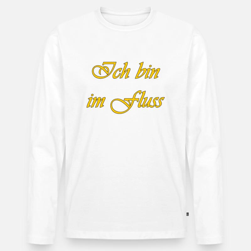 Ich bin im Fluss - Männer Premium Bio Langarmshirt - Weiß