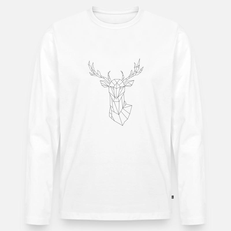 Poligonhirsch - Männer Premium Bio Langarmshirt - Weiß