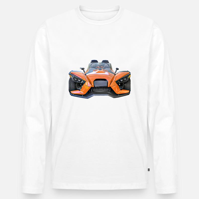 Funcar orange - Männer Premium Bio Langarmshirt - Weiß
