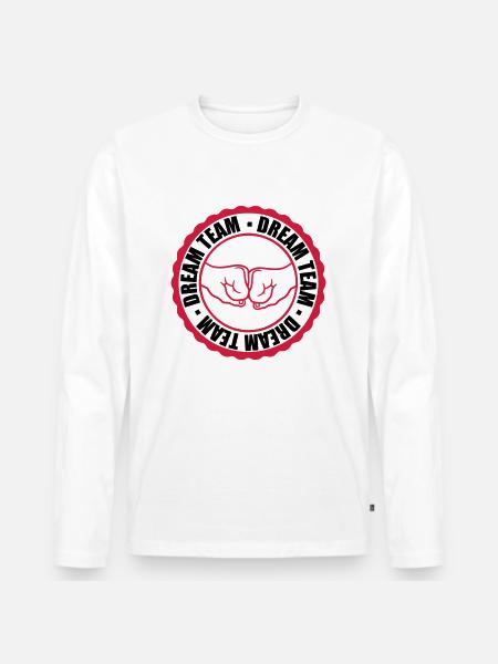 Stamp Dream Team - Men's Premium Organic Long Sleeve Shirt - white