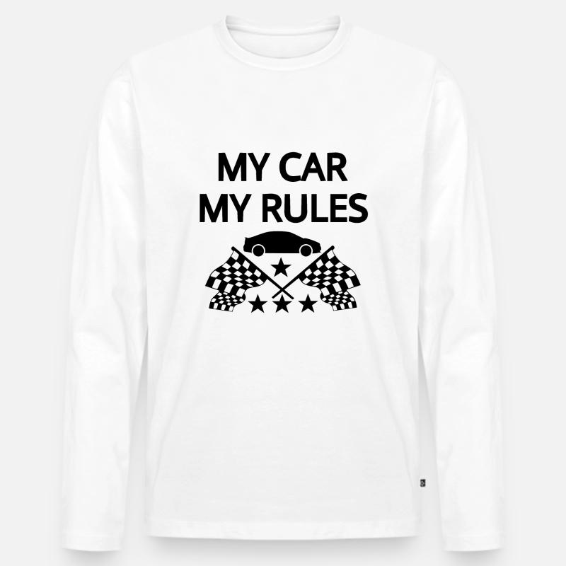 Auto - Männer Premium Bio Langarmshirt - Weiß