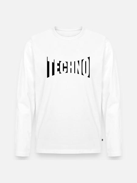 Party Music Techno - Men's Premium Organic Long Sleeve Shirt - white