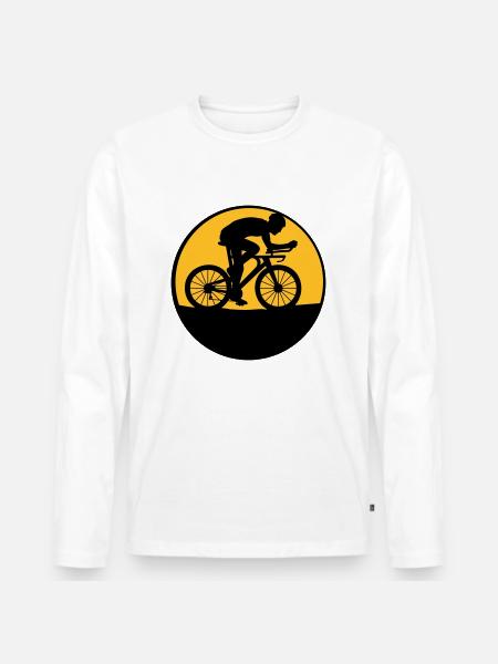 Night Moon Biker - Men's Premium Organic Long Sleeve Shirt - white