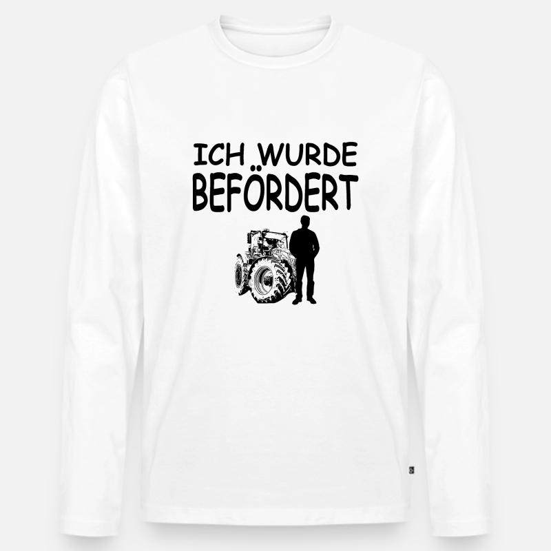Traktor - Männer Premium Bio Langarmshirt - Weiß