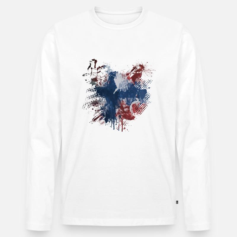 Graffitti Norwegen - Männer Premium Bio Langarmshirt - Weiß