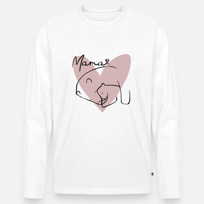 Mama-Bär - Männer Premium Bio Langarmshirt - Weiß
