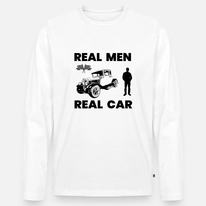 Auto - Männer Premium Bio Langarmshirt - Weiß