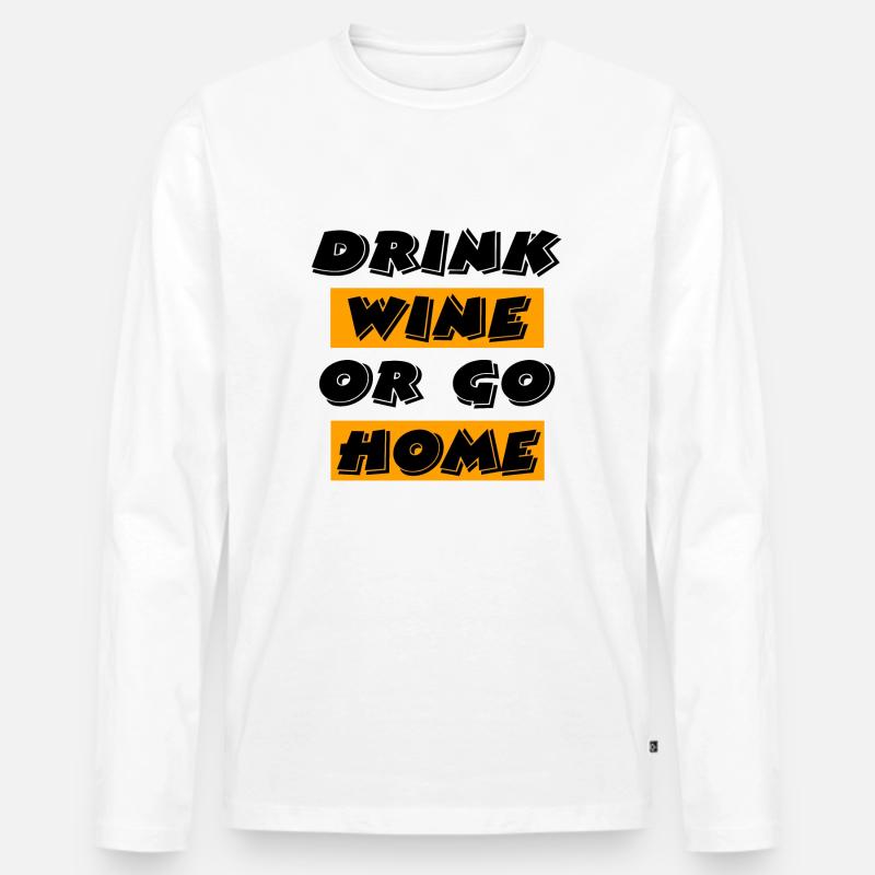 Wein - Männer Premium Bio Langarmshirt - Weiß