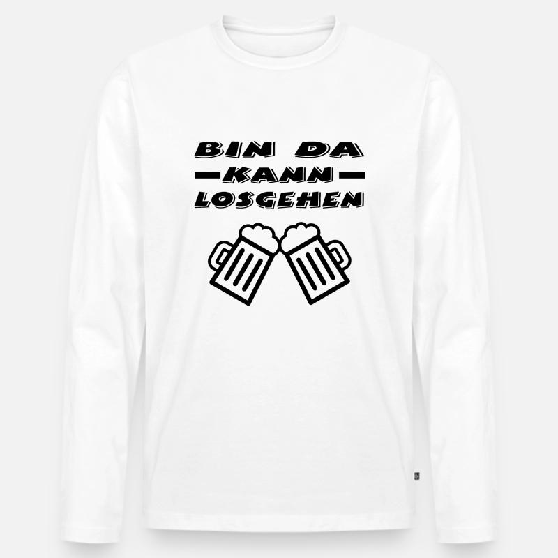 Bier - Männer Premium Bio Langarmshirt - Weiß