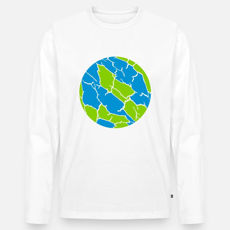 Bunter Ball Risse Muster - Männer Premium Bio Langarmshirt - Weiß