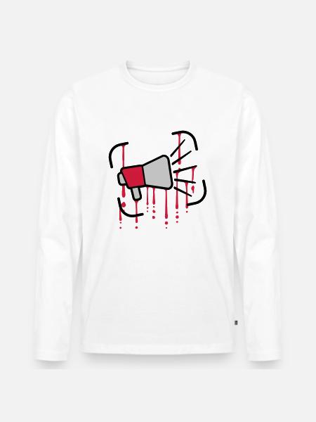 Drops Megaphone Loud Speech - Men's Premium Organic Long Sleeve Shirt - white