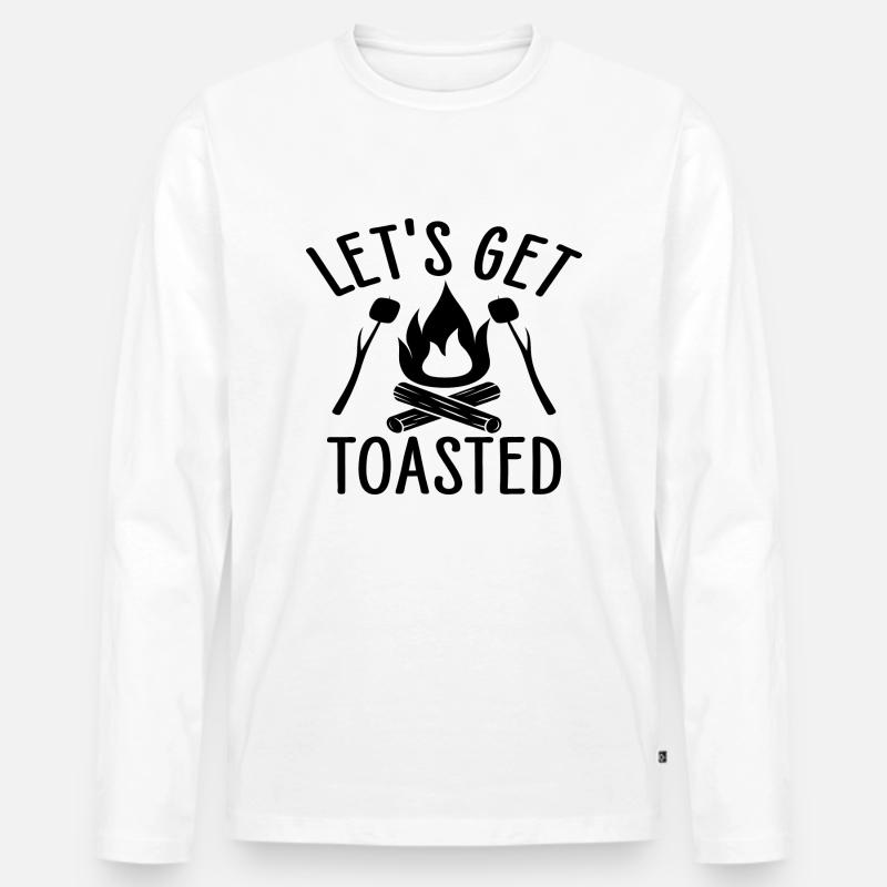 Let´s Get Toasted - Männer Premium Bio Langarmshirt - Weiß