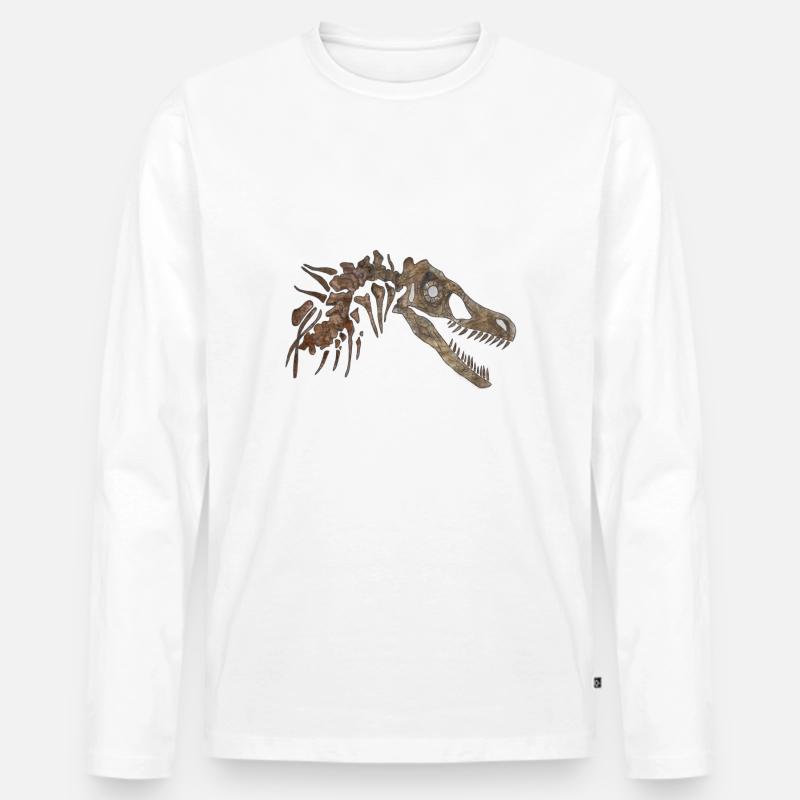 Velociraptor Skeleton - Männer Premium Bio Langarmshirt - Weiß