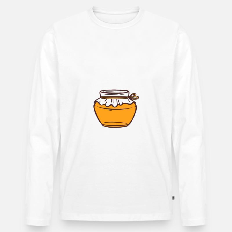 Sweeter than Honey - Männer Premium Bio Langarmshirt - Weiß