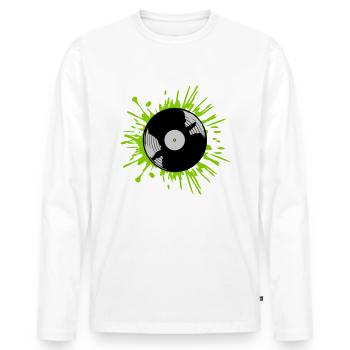 Gouttes de disque vinyle Color blobs - T-shirt manches longues Premium bio Homme - blanc - Devant - Nico (187cm)