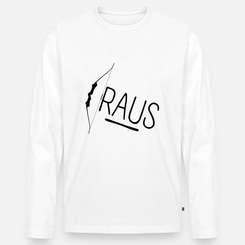 Bogen Raus - Männer Premium Bio Langarmshirt - Weiß