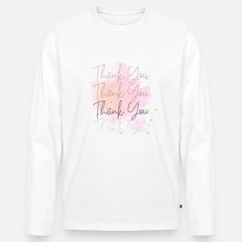 Danke danke danke danke - Männer Premium Bio Langarmshirt - Weiß