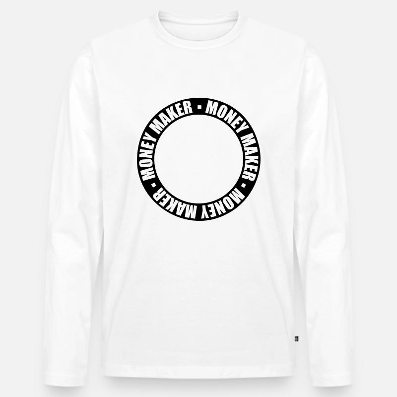 Ring Money Maker Dollar - Männer Premium Bio Langarmshirt - Weiß