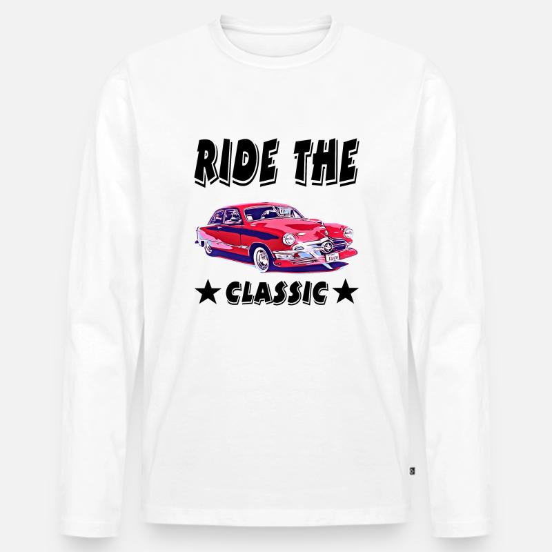 Auto - Männer Premium Bio Langarmshirt - Weiß