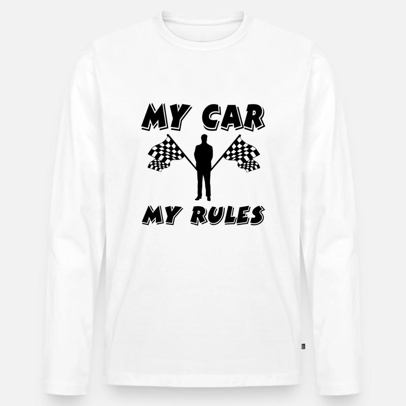 Auto - Männer Premium Bio Langarmshirt - Weiß