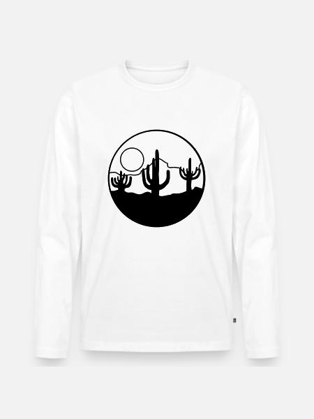 Nature Sun Desert Landscape - Men's Premium Organic Long Sleeve Shirt - white