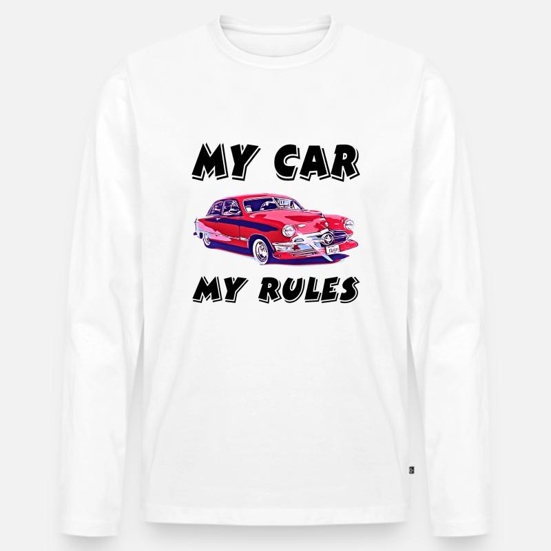 Auto - Männer Premium Bio Langarmshirt - Weiß