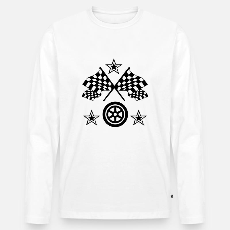 Auto - Männer Premium Bio Langarmshirt - Weiß