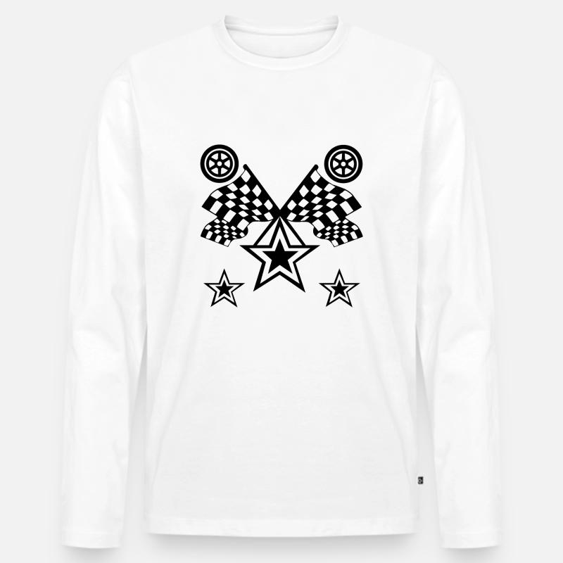 Auto - Männer Premium Bio Langarmshirt - Weiß