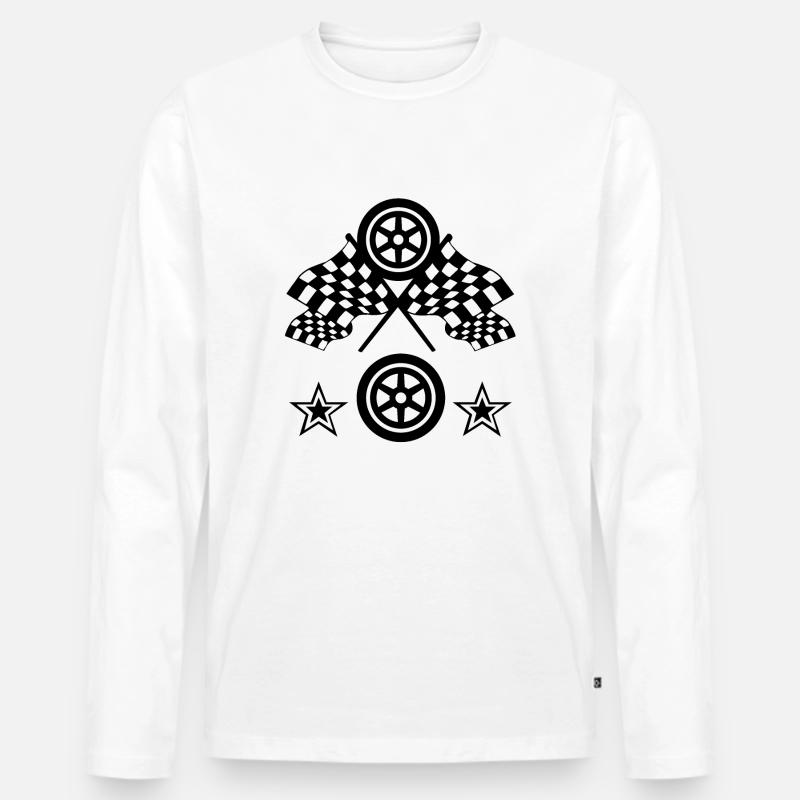 Auto - Männer Premium Bio Langarmshirt - Weiß