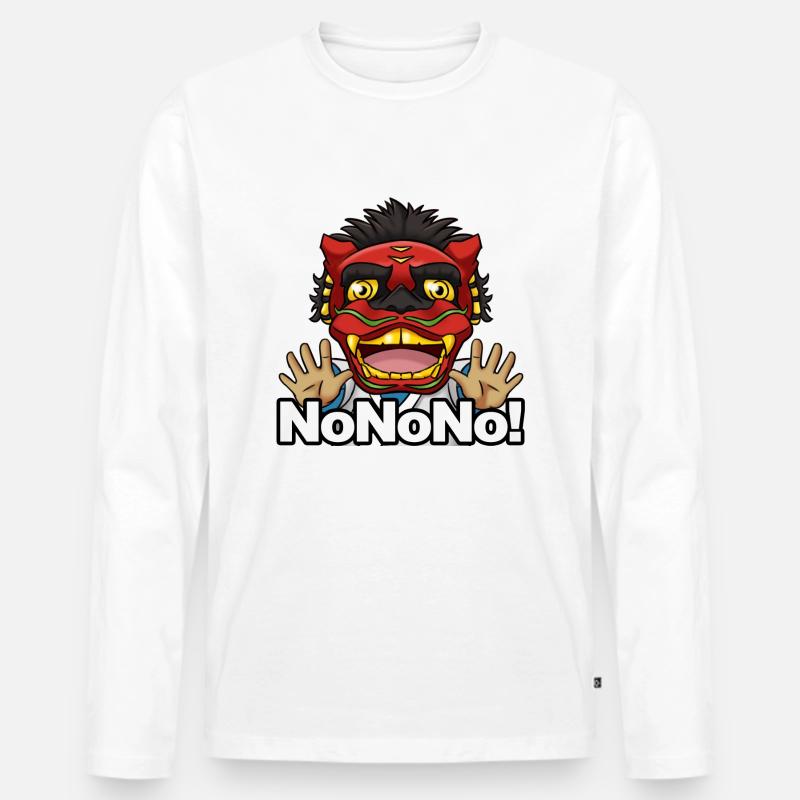 Nonono, bitte nicht. - Männer Premium Bio Langarmshirt - Weiß