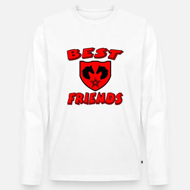 Pferde - Männer Premium Bio Langarmshirt - Weiß