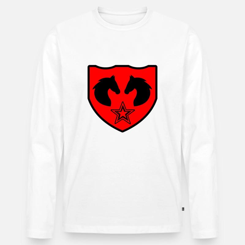 Pferd - Männer Premium Bio Langarmshirt - Weiß