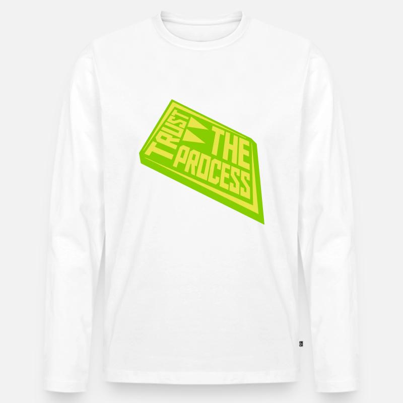 trust the process Zitat - Männer Premium Bio Langarmshirt - Weiß