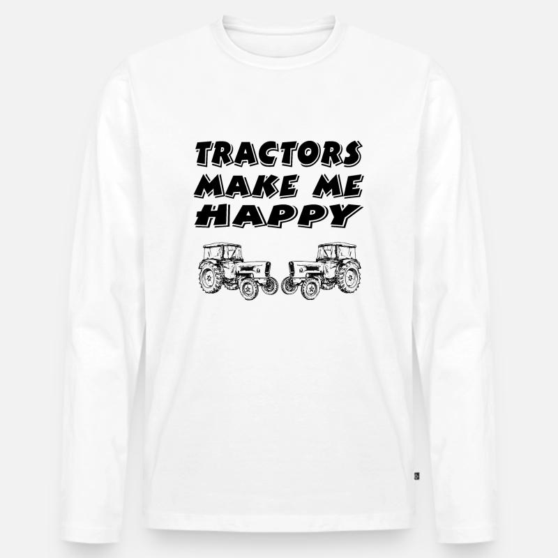 Traktor - Männer Premium Bio Langarmshirt - Weiß