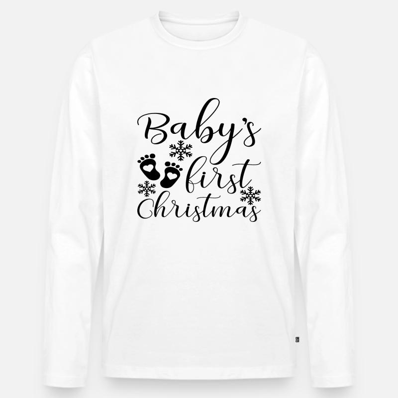Baby´s First Christmas - Männer Premium Bio Langarmshirt - Weiß