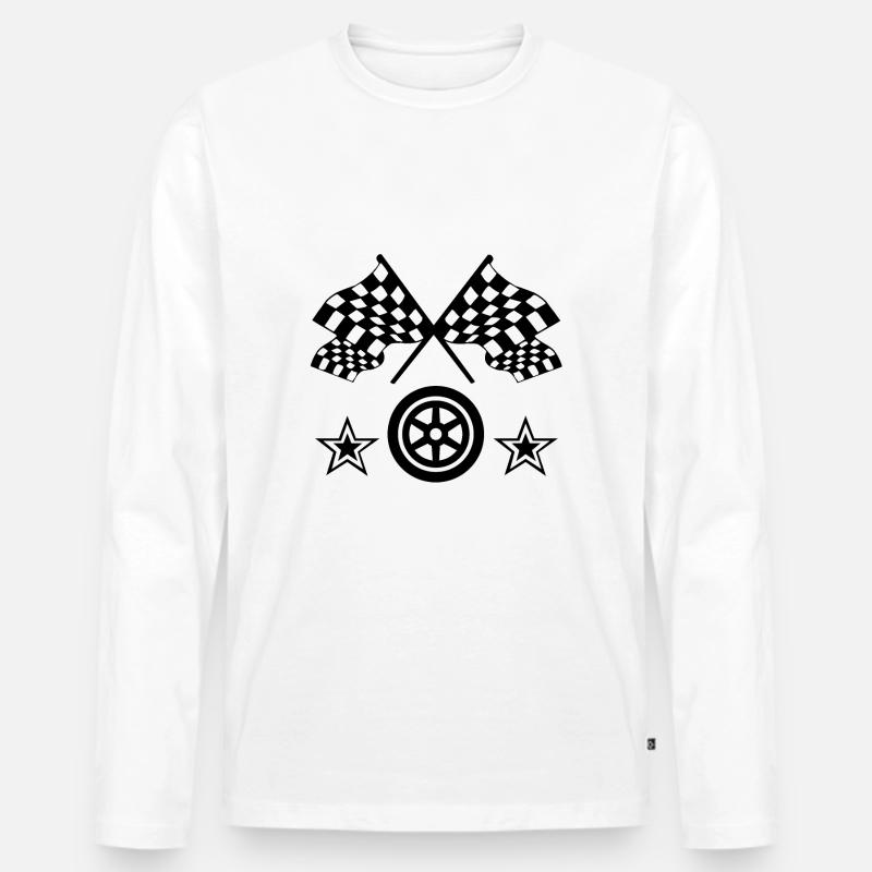 Auto - Männer Premium Bio Langarmshirt - Weiß